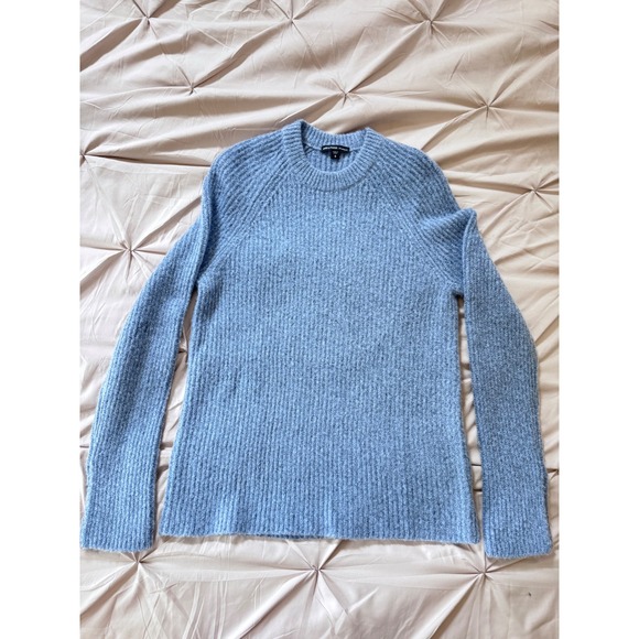 James Perse Sweaters - James Perse 100% Cashmere Ribbed Crewneck Sweater Blue Heather Size 0 XS